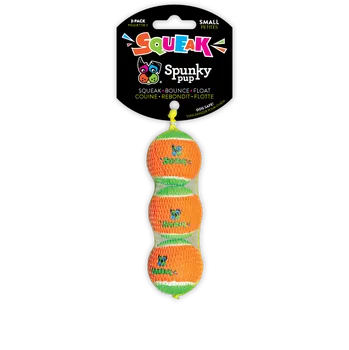 Hračka pro psa SPUNKY PUP Pískací tenisový míček 3ks / 5cm