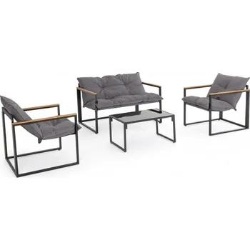 Zahradní sestava BIZZOTTO zahradní sestava pohovky a křesel ILDA černá 0663800