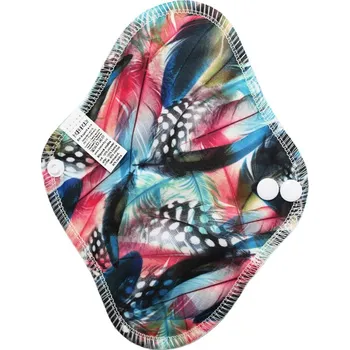 Breberky BIO Slipová vložka (PUL) - Kropenatá pírka & přírodní bambusovo-biobavlněné froté