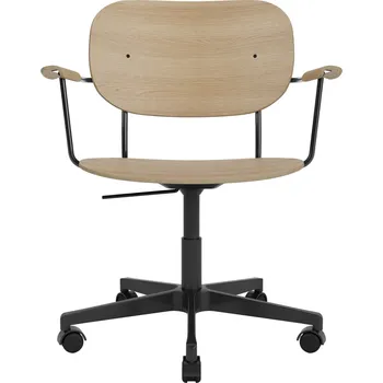 Kancelářská židle Co Task s područkami, Black / Natural Oak – Audo Copenhagen