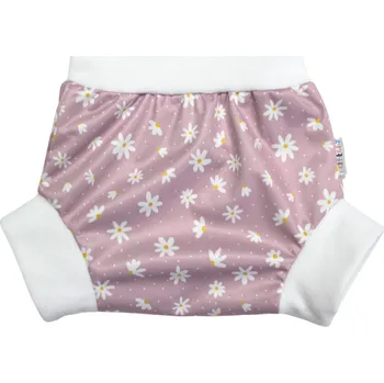 Plenkové kalhoty Breberky Natahovací svrchní kalhotky PUL - Kopretiny VELIKOST: S (4-7kg)