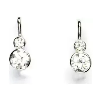 Náušnice Stříbrné náušnice na patent čiré zirkony - NK1096 (Stříbrné náušnice s čirými zirkony)