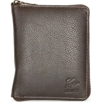 Peněženka Peněženka Bull Leder z tmavě hnědé kůže dokola na kovový zip