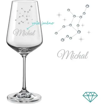 Sklenice Sklenice na víno souhvězdí Panny s krystaly