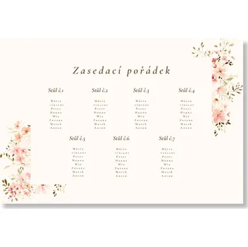 Party nádobí Personal Zasedací pořádek - Spring time