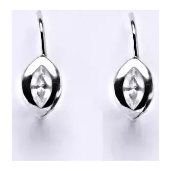 Náušnice Stříbrné náušnice čirý zirkon - NK1119 (Stříbrné náušnice se zirkonem 6x3 mm)