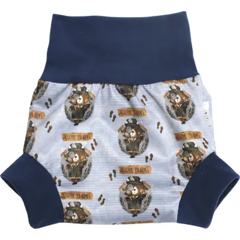 Plenkové kalhoty Breberky Natahovací svrchní kalhotky PUL - Detektiv Ted VELIKOST: M (7-11kg)