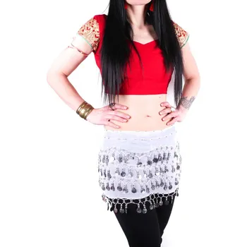 Karnevalový kostým Šeherezád Pásek na břišní tance - bílý