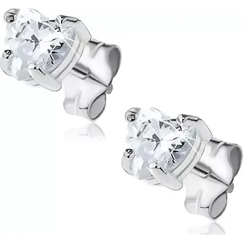 Náušnice Náušnice ze stříbra 925 - srdcový zirkon s háčky