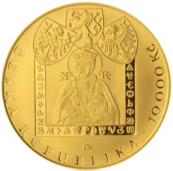 Česká mincovna Příchod věrozvěstů Konstantina a Metoděje 10000 Kč 2013 zlatá mince Proof 31,1 g