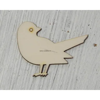 Stavební deska Výřez z překližky, P50/1, PTÁČEK S HLAVOU DOZADU-velký, 7x5,5cm, 1ks