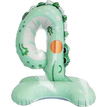 Balónek Narozeninové nafukovací číslice stojící - zvířátka - zelená past.sv. krokodýl