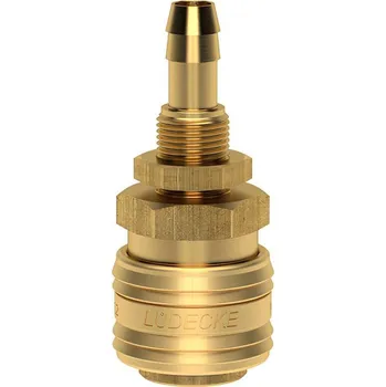 Příslušenství ke kompresoru Lüdecke Průchozí rychlospojky do panelu s trnem na hadici 8 mm