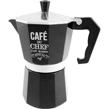 Příprava kávy Moka kávovar hliníkový černý (Moka konvička)