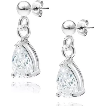 Náušnice Náušnice ze stříbra 925 - visící čiré zirkonové slzičky