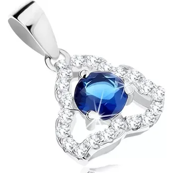 Přívěsek Stříbrný přívěsek 925, čirý nesouměrný obrys trojúhelníku, modrý zirkon