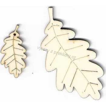 Překližka Výřez z překližky, K21/1, DUBOVÝ LIST-velký, 4x7,8cm, 1ks