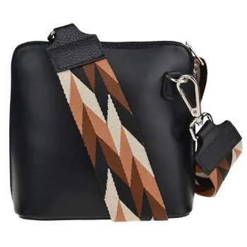Kabelka NovaKabelka.cz Kožená italská crossbody kabelka Grana Nera s přídavným popruhem VIII