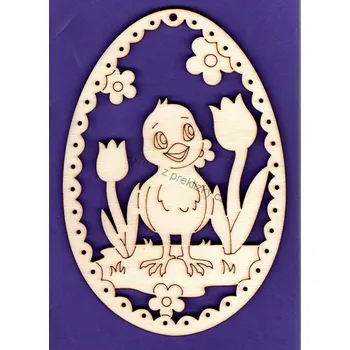 Stavební deska Výřez z překližky, F73, VELIKONOČNÍ VEJCE-TULIPÁN, 11,3cm, 1ks