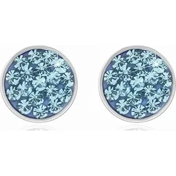 Náušnice Stříbrné náušnice 925, třpytivý kruh vykládaný modrými zirkony