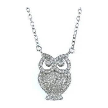 Náhrdelník Stříbrný náhrdelník sovička délka náhrdelníku 42+3cm