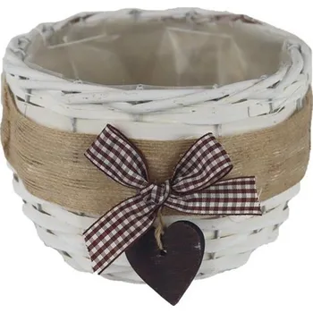 Obal na květináč Obal s plastem bílý P2028/1 - dia 16 × 11 cm