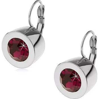 Náušnice Ocelové náušnice ve tvaru polokoule s fialovým zirkonem