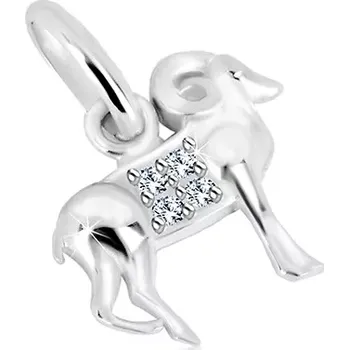 Přívěsek Stříbrný přívěsek 925 - transparentní zirkony, lesklý povrch, znamení BERAN