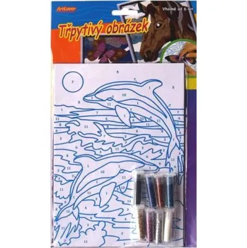 kreativní sada Třpytivý obrázek- delfín