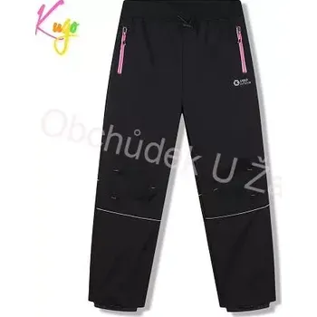 Dívčí kalhoty Dívčí softshellové kalhoty černé KUGO HK5657 (Softshellové kalhoty nezateplené, slabé)