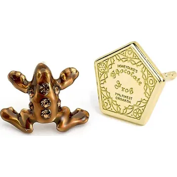 Náušnice Harry Potter pozlacené naušnice Čokoládová žabka s křišťálovými prvky