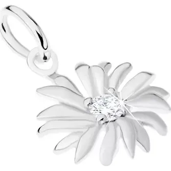 Přívěsek Stříbrný 925 přívěsek, kvítek, malý čirý zirkon ve středu