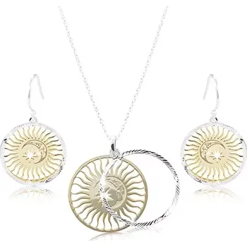 Souprava šperků Set ze stříbra 925, zdvojený kruh - slunce, měsíc a hvězda