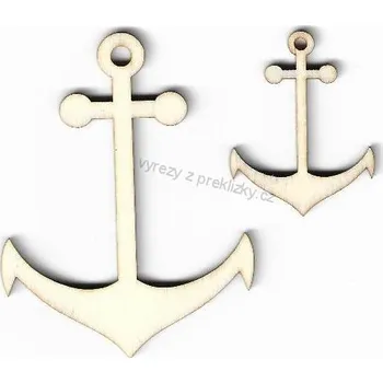 Překližka Výřez z překližky, O97/1, KOTVA-velká, 7x5,5cm, 1ks