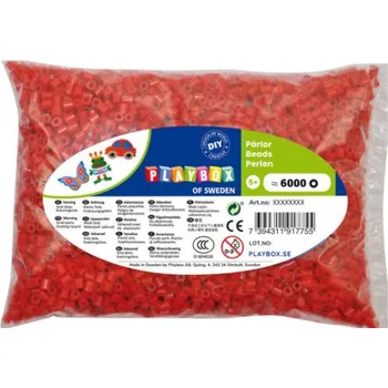 Dětské navlékací korálky Zažehlovací korálky - 6 000 ks - červené