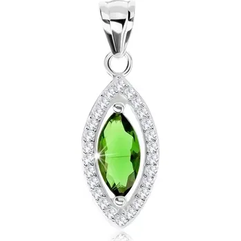 Přívěsek Přívěsek, stříbro 925, zirkonové zrnko zelené barvy, blyštivý lem