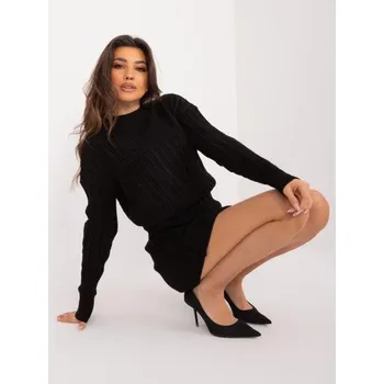 Dámský komplet dvoudílný pletený kostkovaný SITA černý