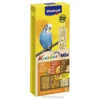 Krmivo pro ptáka Vitakraft Bird Kräcker Andulka med/pom/popcorn tyč 3ks