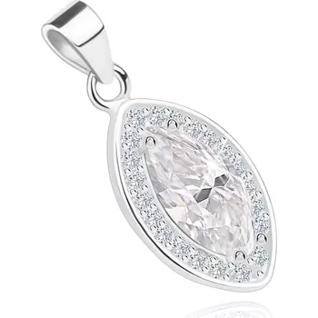 Přívěsek Přívěsek ze stříbra 925 - větší zrno, zirkonová kontura, třpytivý velký zirkon