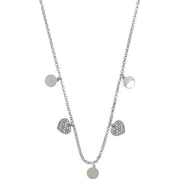 Náhrdelník Stříbrný náhrdelník se srdíčky a kolečky délka náhrdelníku 42+3cm