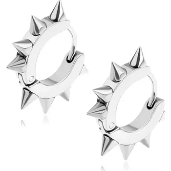 Náušnice Náušnice z chirurgické oceli zdobené ostny, stříbrná barva