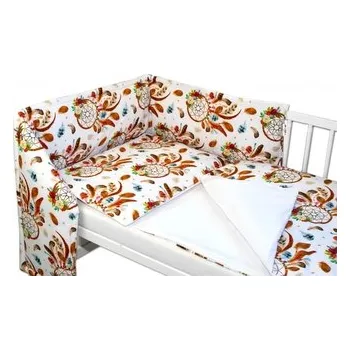 Dětsný nábytek Baby Nellys 3-dílná sada Mantinel s povlečením - Lapač snů - bílá, 135x100; 135x100