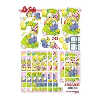 Hračka 3D papíry pro vystřihování- pyramida- čtvercové- narozeniny- číslo 2