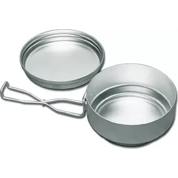 Kempingové nádobí Ešus hliníkový ALB dvoudílný (Klasická hliníková jídelní souprava používaná nejen v České armádě, ale také v civilním sektoru.)