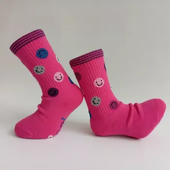 Dětské sportovní froté ponožky Trepon Smajlík, růžové
