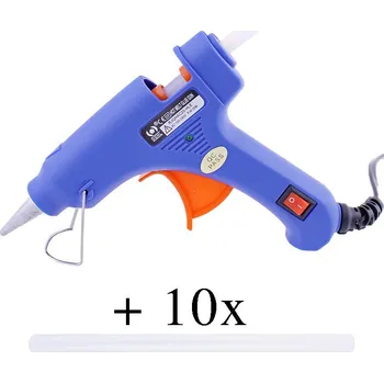 Tavná pistole Tavná pistole lepící 20W + Tavné tyčinky 10ks (Pistole na lepení s deseti tavnými tyčinkami)