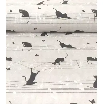 Španělsko dekorační látka kočky na drátě černá 1.399999976158142 m