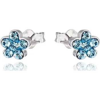 Náušnice Náušnice ze stříbra 925 - kvítky s modrými zirkony