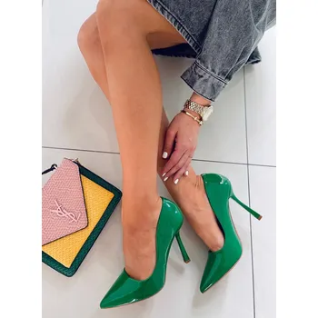 Dámské lodičky Dámské lodičky na jehlovém podpatku NF-79P Tmavě zelená - Seastar zelená 37