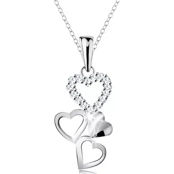 Náhrdelník Náhrdelník ze stříbra 925, přívěsek - čtyři spojená srdíčka, čiré zirkony